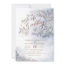 Casamento floral rústico com caligrafia azul Dusty