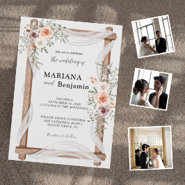 Convite Casamento Floral Rústico Elegante