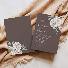 Convite Casamento Floral Rustico Marrom e Branco