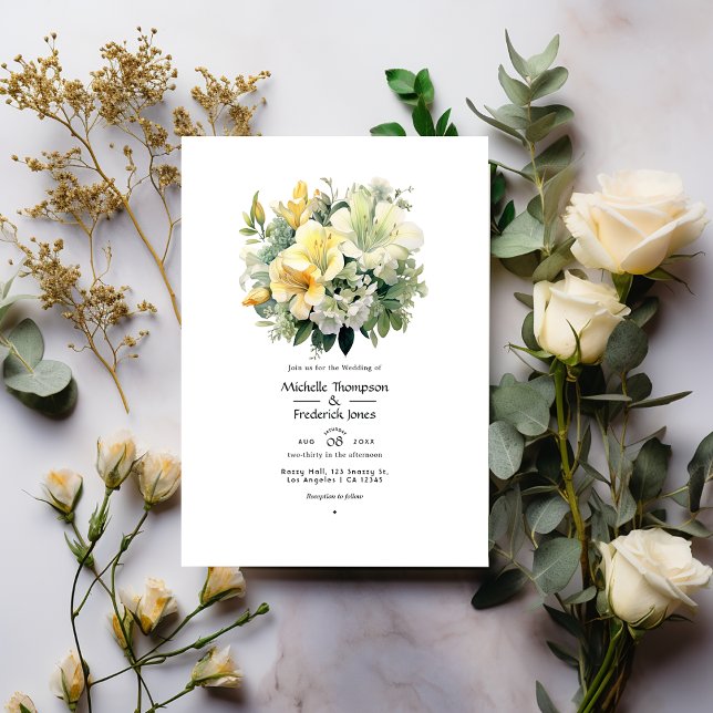 Convite Casamento Floral Salvia e Marfim (Criador carregado)
