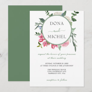 Convite Casamento Floral Selvagem de Summer Watercolor