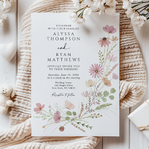 Convite Casamento Floral Selvagem Outono