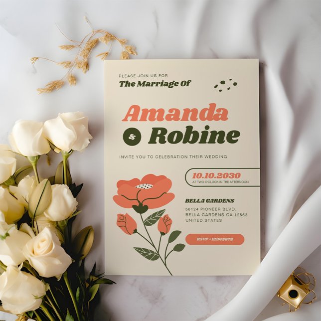 Convite Casamento Floral Simples (Criador carregado)