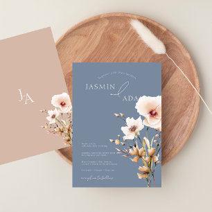 Convite Casamento Floral Simples de Flores Silvestres em A