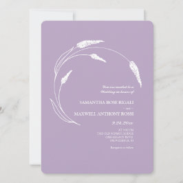 Convite Casamento Floral Simples Lavanda