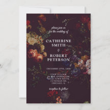 Casamento Floral Sombrio Burgundy Elegante
