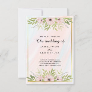 Convite Casamento Floral Suave e Rosa