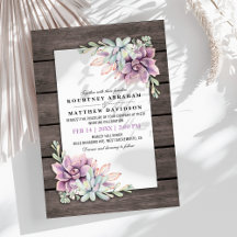 Casamento Floral Suculento em Aquarela Rústica
