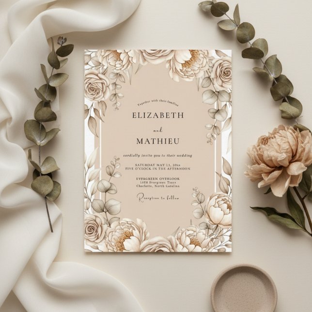 Convite Casamento Floral Tão Pintado (Criador carregado)