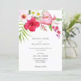 Convite Casamento floral tropical