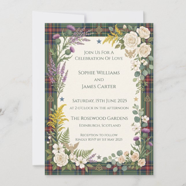 Convite Casamento Floral Tropical (Frente)
