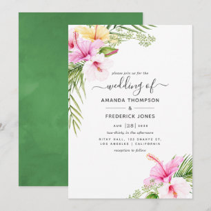 Convite Casamento Floral Tropical Aquarela
