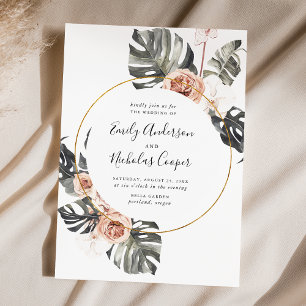 Convite Casamento Floral Tropical Boho