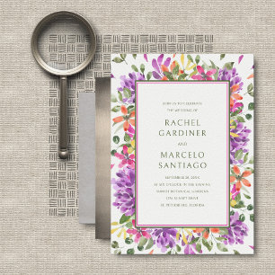 Convite Casamento Floral Tropical Bright