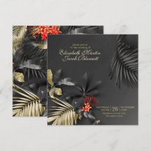 Casamento Floral Tropical Escura Assimétrica