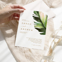 Casamento Floral Tropical Palm Leaf
