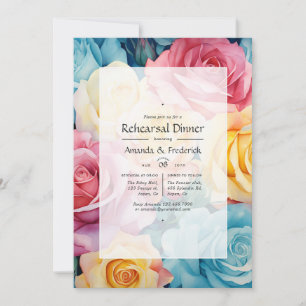 Convite Casamento Floral Turquesa, Amarelo e Rosa
