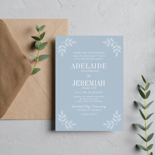 Convite Casamento Floral Verdadeiro Azul De 6 Gelo
