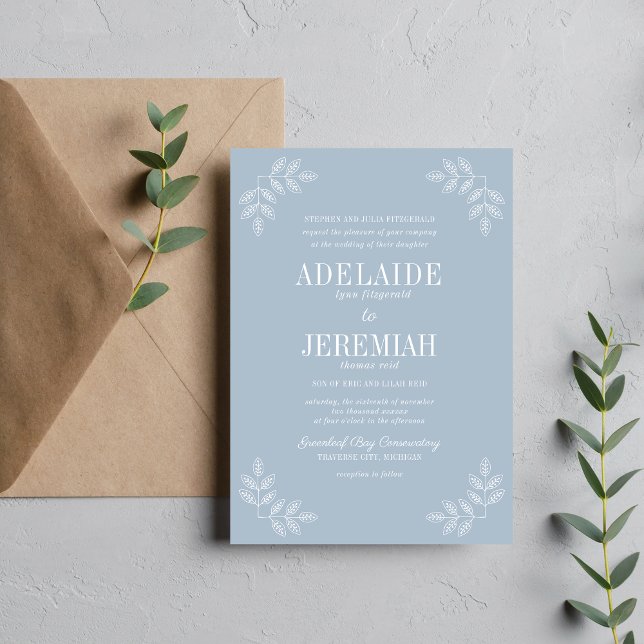 Convite Casamento Floral Verdadeiro Azul De 6 Gelo (Criador carregado)