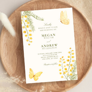 Convite Casamento floral verde amarelo