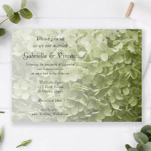 Convite Casamento Floral Verde Annabelle Hydrangea