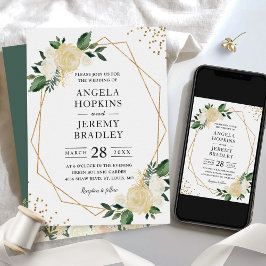 Convite Casamento Floral Verde com a Natureza da Imagem Ge