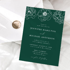 Convite Casamento Floral Verde Delicado