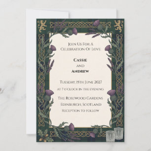 Convite Casamento Floral Verde Escuro
