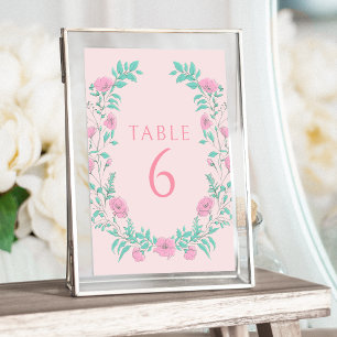 Convite Casamento floral verde-rosa, cor-de-rosa, da Boêmi