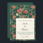 Convite Casamento Floral Vermelho Verde Russo Elegante Vin<br><div class="desc">Elegante Vintage Rustic Green Floral Wedation Convite</div>