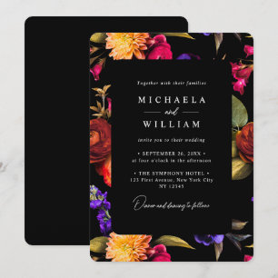 Convite Casamento Floral Vibrante e Elegante