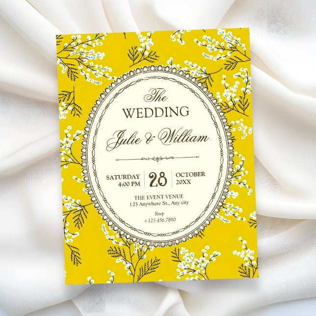 Convite Casamento floral vintage (Criador carregado)