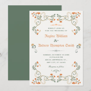 Convite Casamento floral vintage