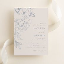 Casamento Floral Vintage Azul Elegante