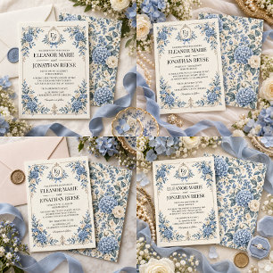Convite Casamento Floral Vintage Something Blue