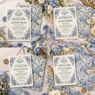 Convite Casamento Floral Vintage Something Blue