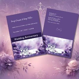 Convite Casamento Floral Violet com a Torre de Paris Eiffe