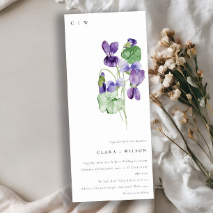 Convite Casamento Floral Violet Violet Monograma bonito