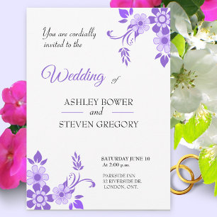 Convite Casamento floral violeta