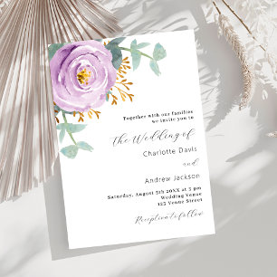 Convite Casamento floral violeta