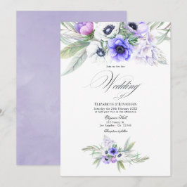 Convite Casamento Floral Violeta Pastel