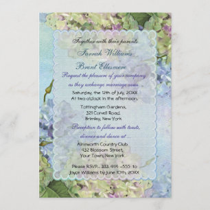 Convite Casamento Floral Watercolor Hydrangea
