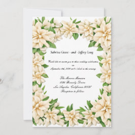 Convite Casamento Floral White Gardenia