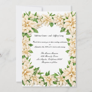 Convite Casamento Floral White Gardenia