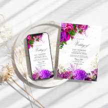 Casamento Floral Xadrez Fuchsia e Roxo Vintage
