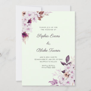 Convite Casamento Flores Rosa Branco Rústico Boho Verde Cl