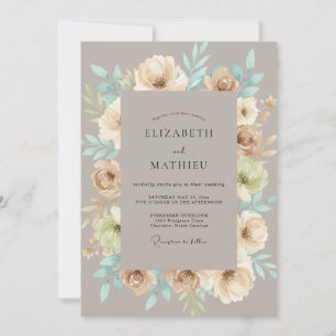 Convite Casamento Florescer em Bege