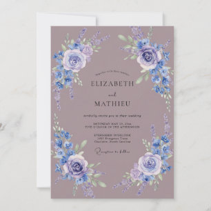 Convite Casamento Florescer Lavanda Azul