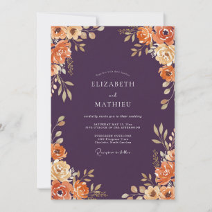 Convite Casamento Florescer Outonal Ameixa