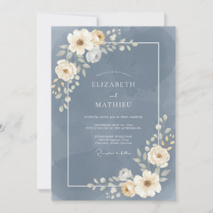Convite Casamento Florescer Slate